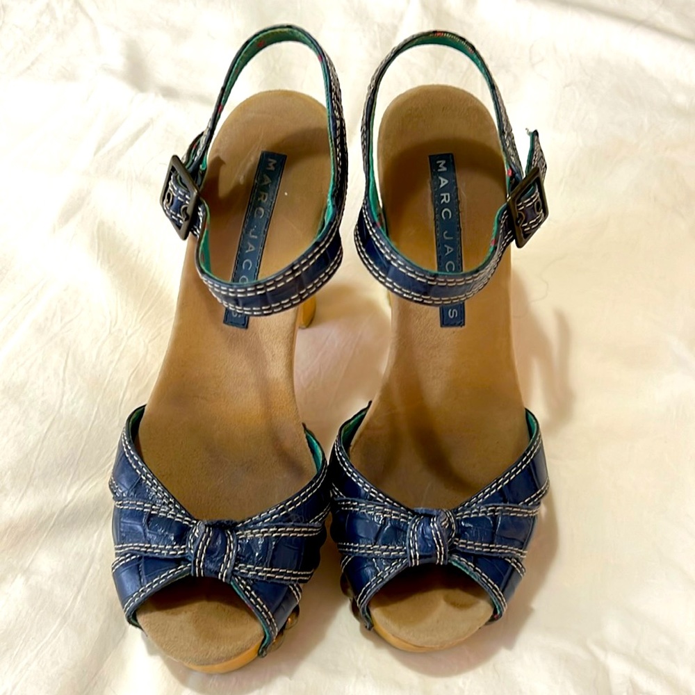 MARC JACOBS  Authentic Wooden Heels - Women | Color: light brown and blue